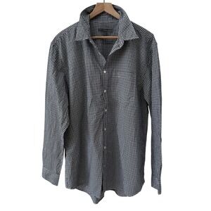 Old Navy Button Down Shirt XL Navy 
White Gingham Check Cotton Long Sleeve